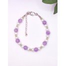 Amethyst, Peridot & Freshwater Pearl Bracelet